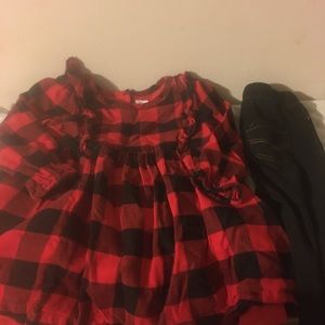 🥳Gap Plaid Long Sleeve Dress With Black Pants